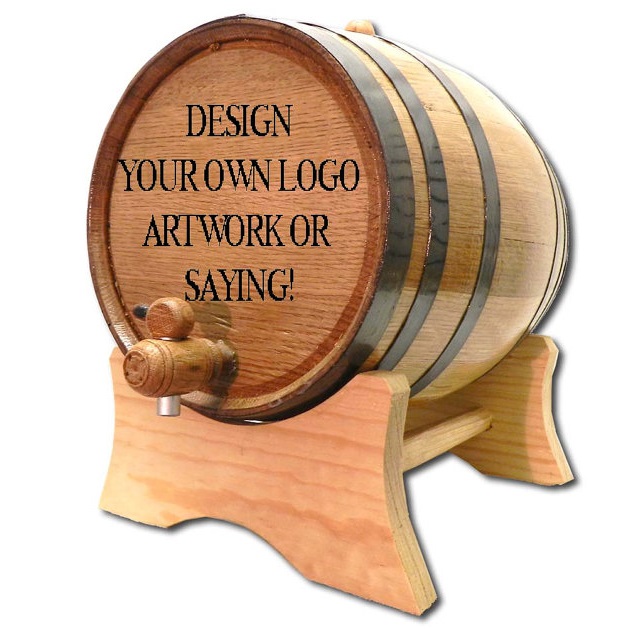 Designed By You Laser Engraved Oak Barrel
