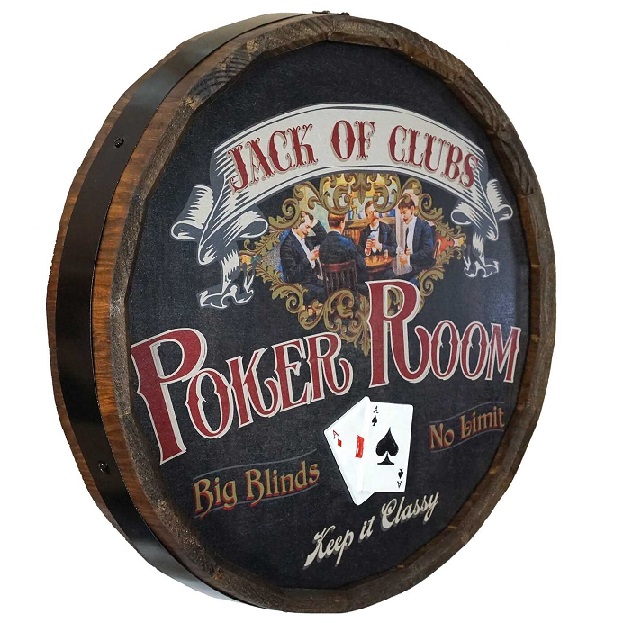 Personalized Poker Room Quarter Barrel Sign OBC-QB1804