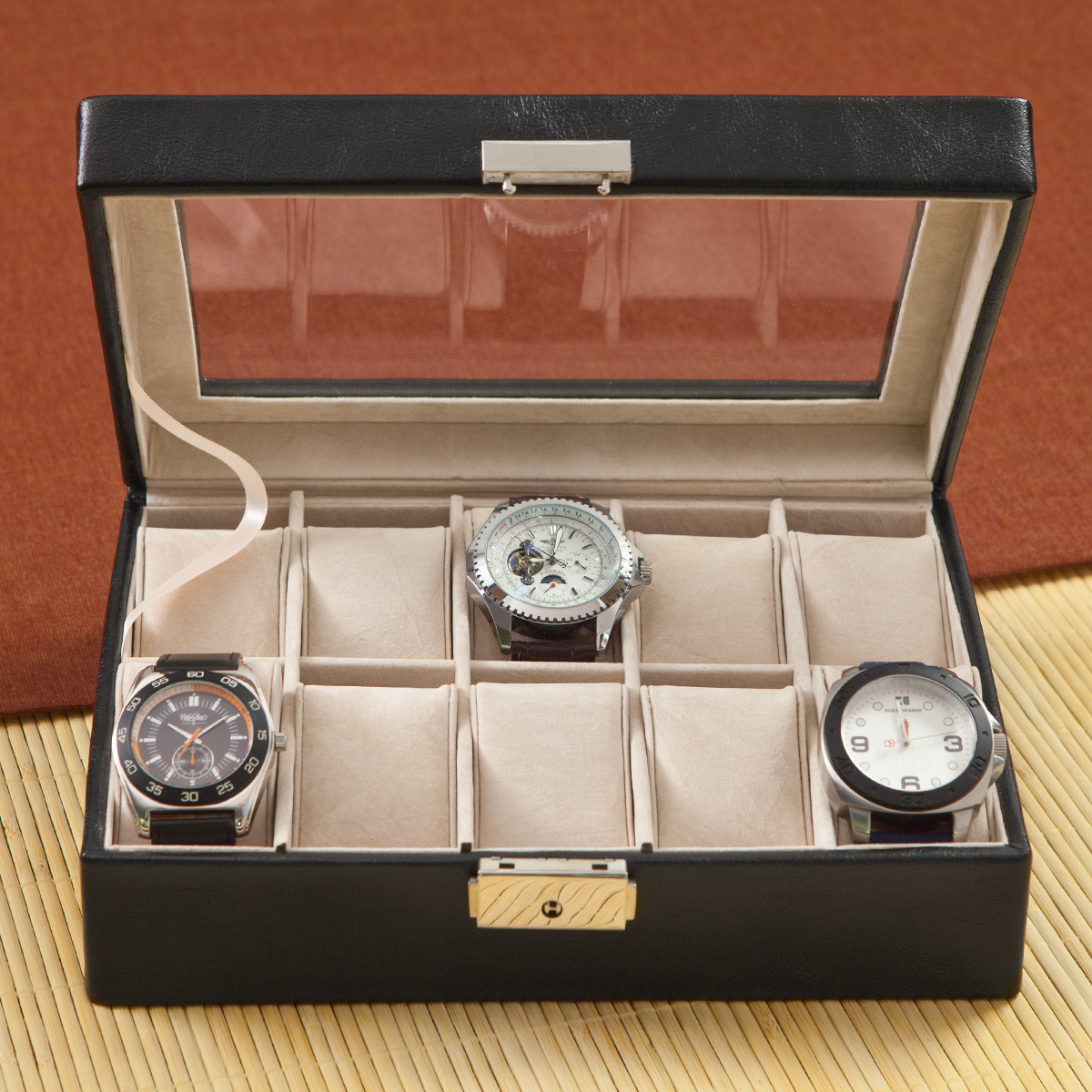 Custom Personalization Solutns Personalized Monogram Watch Case Black