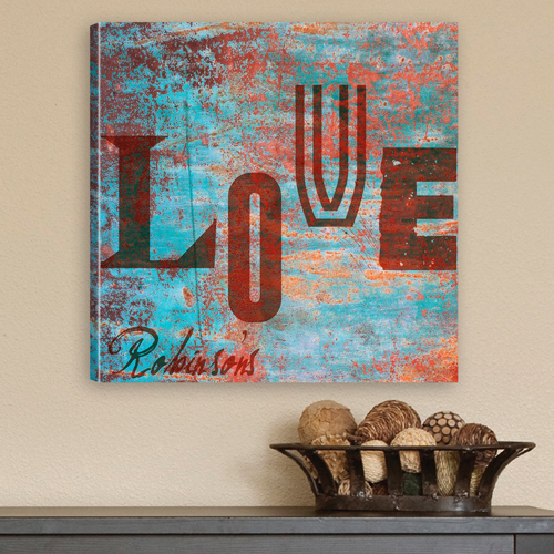 Personalized Rustic Graffiti Family Love Canvas CA0001