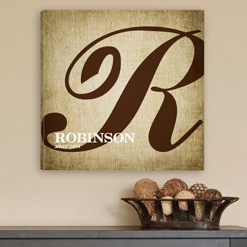 Personalized Framed Monogram Canvas Wall Plaque