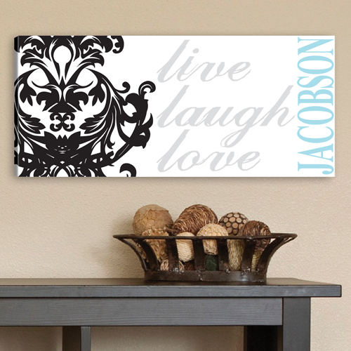 Custom Live Laugh Love Filigree Canvas CA0009