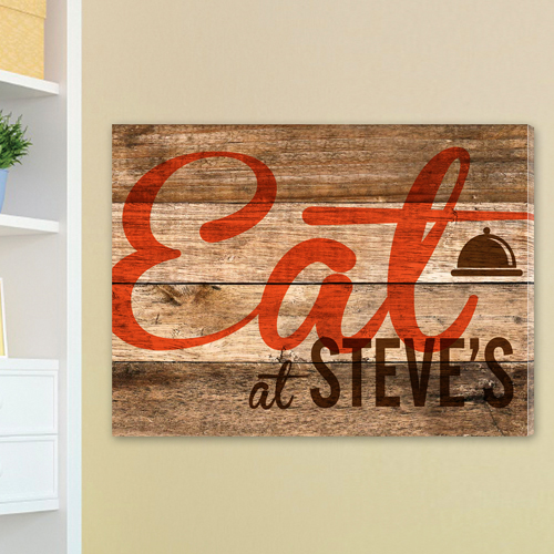 Personalized Rustic Wood Restaurant Canvas CA0015