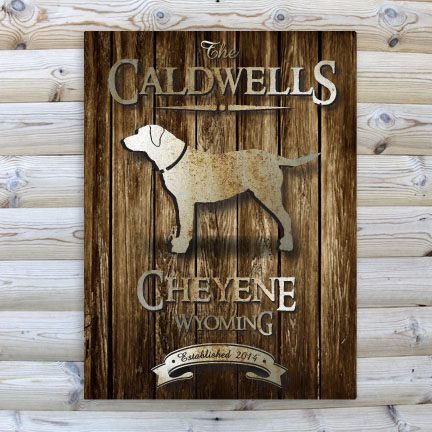 Personalized Rustic Wood Grain Cabin Canvas Print