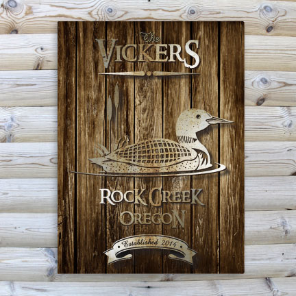 Personalized Rustic Wood Grain Cabin Canvas Print