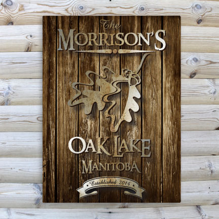 Personalized Rustic Wood Grain Cabin Canvas Print