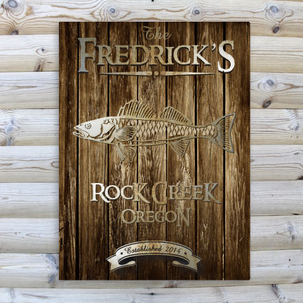 Personalized Rustic Wood Grain Cabin Canvas Print