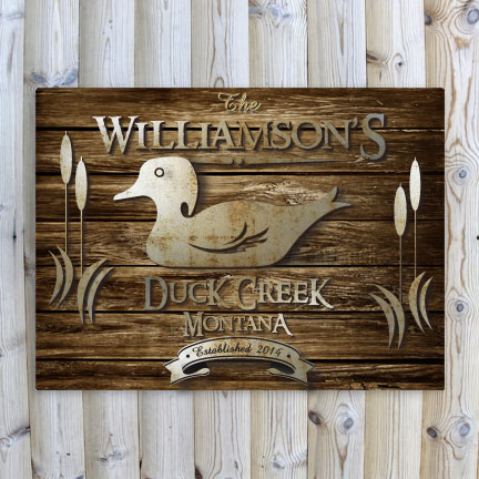 Personalized Rustic Wood Grain Cabin Canvas Print