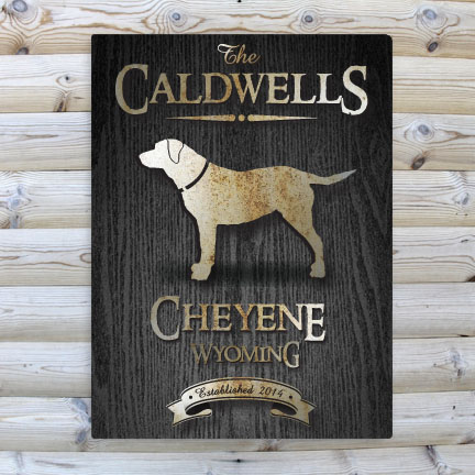 Personalized Black Wood Grain Cabin Canvas Print