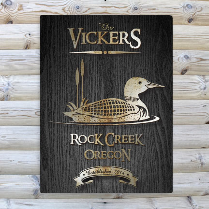 Personalized Black Wood Grain Cabin Canvas Print