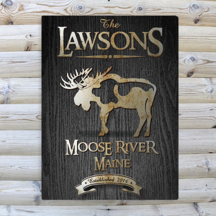 Personalized Black Wood Grain Cabin Canvas Print