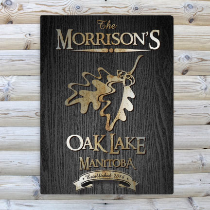 Personalized Black Wood Grain Cabin Canvas Print