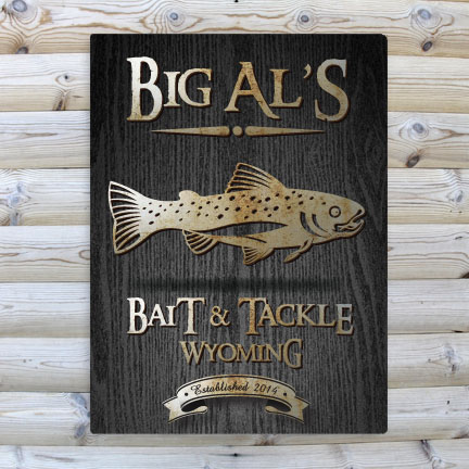 Personalized Black Wood Grain Cabin Canvas Print
