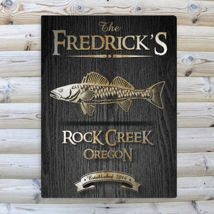 Personalized Black Wood Grain Cabin Canvas Print