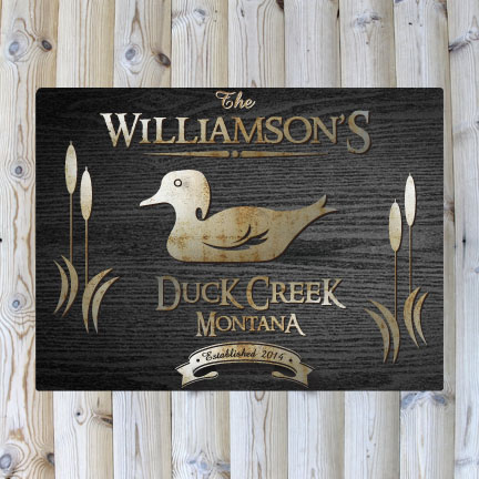 Personalized Black Wood Grain Cabin Canvas Print