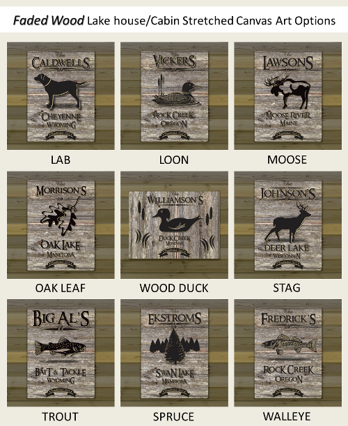 Personalized Weathered Wood Grain Cabin Canvas Print CA0020