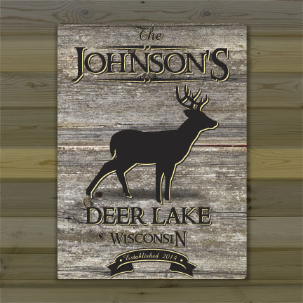 Personalized Weathered Wood Grain Cabin Canvas Print