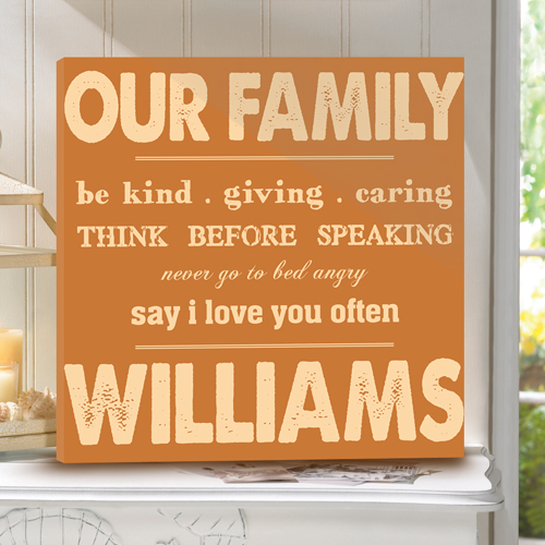 Personalized Rules Of Our Family Canvas CA0024