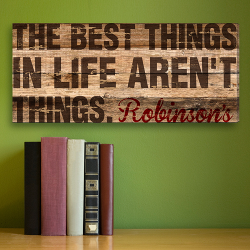 Personalized Best Things In Life Rustic Canvas CA0027