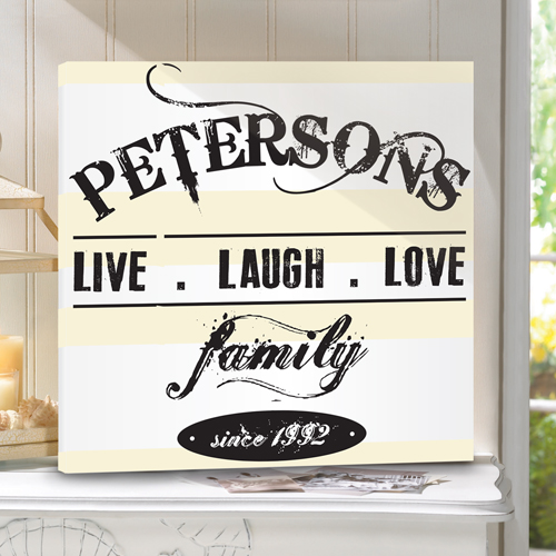 Personalized Family First Live Laugh Love Canvas CA0051