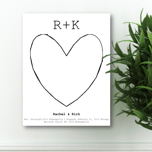 Custom Our Story Guestbook Keepsake Signatures Canvas CA0090