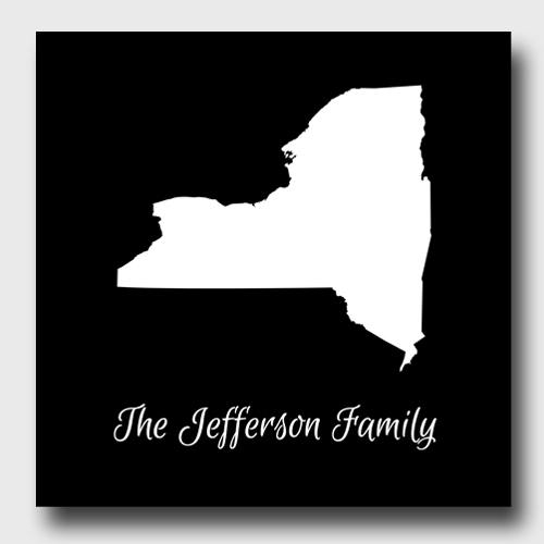 Personalized Bold Home State Family Canvas