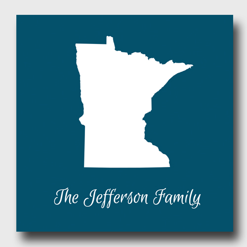 Personalized Bold Home State Family Canvas