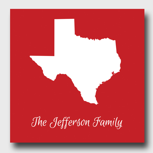 Personalized Bold Home State Family Canvas