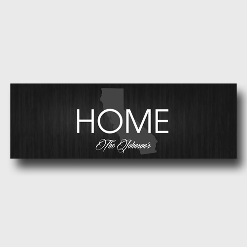 Personalized Home State Pride Black Family Canvas CA0108