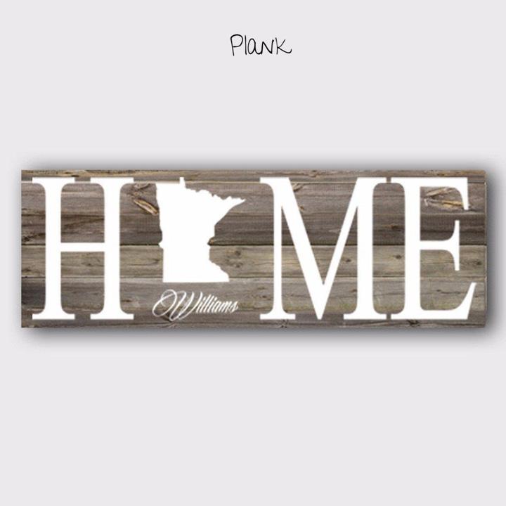 Personalized Home State Love Family Canvas