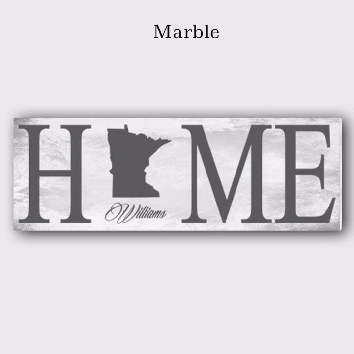 Personalized Home State Love Family Canvas