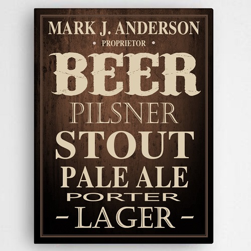 Personalized Home Brewed Beer Canvas Sign CA760