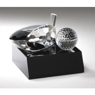 Crystal Golf Club Head and Ball Award CRY305