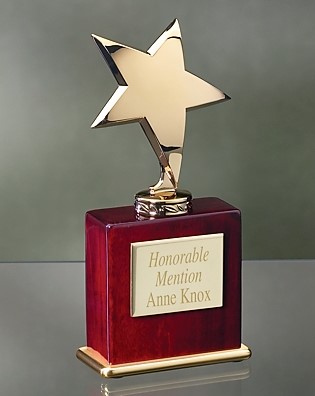 Engraved Gold Star Award EX022