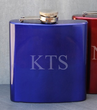 Engraved Metallic Finish Stainless Steel 6oz Flask