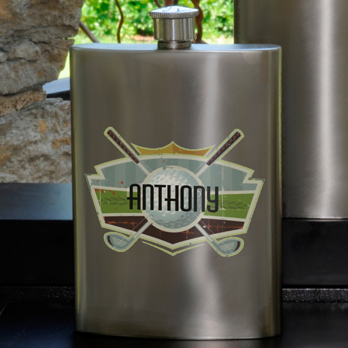 Personalized Guys Party 8oz Gunmetal Flask GC1037