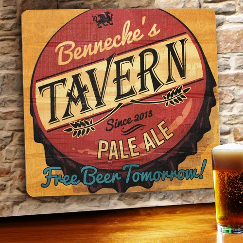 Personalized Free Beer Tomorrow Wood Home Bar and Tavern Sign GC1067free-beer-tomorrow