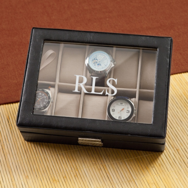 Personalized Stitched Leather Watch Case