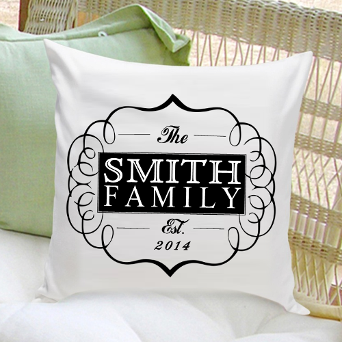 Personalized Family Name With Year Throw Pillows