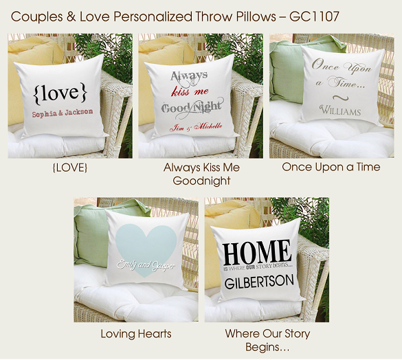 Personalized Couples Love Throw Pillows GC1107