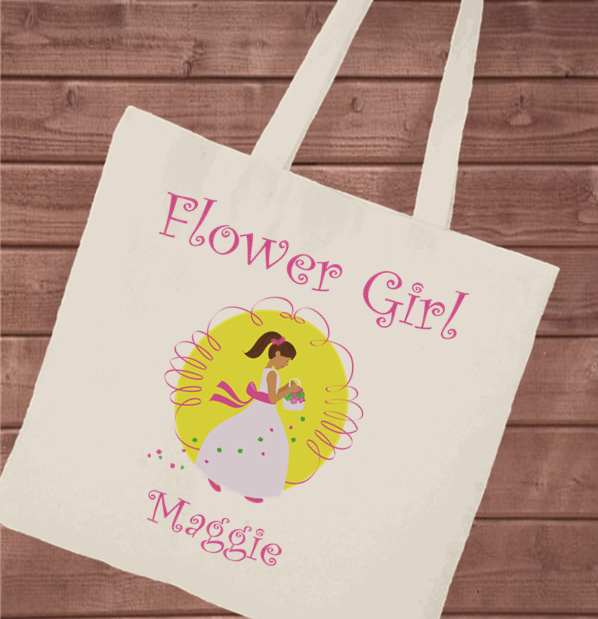 Custom Printed Flower Girl Perfect Tote