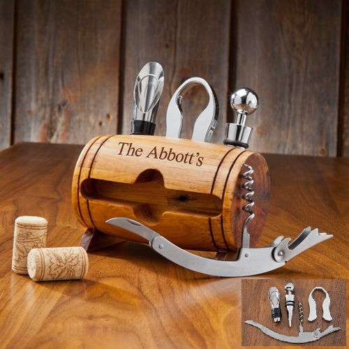 Engraved Wine Barrel Accessory Kit GC1123