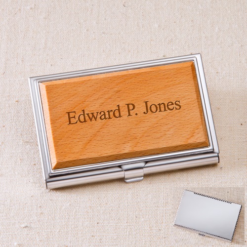 Engraved Maple Wood Business Card Case GC1125