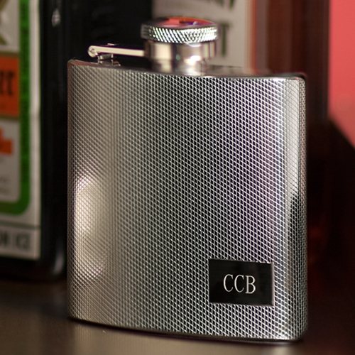 Engraved 4oz Stainless Steel Roaring 20s Textured Flask GC118