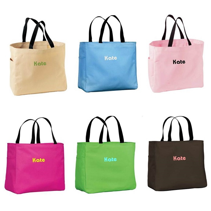custom embroidered addie tote bag personalize at blackacedesign com