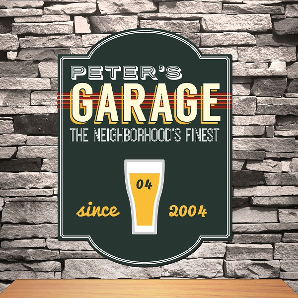 Custom Modern Wood Tavern Bar Sign