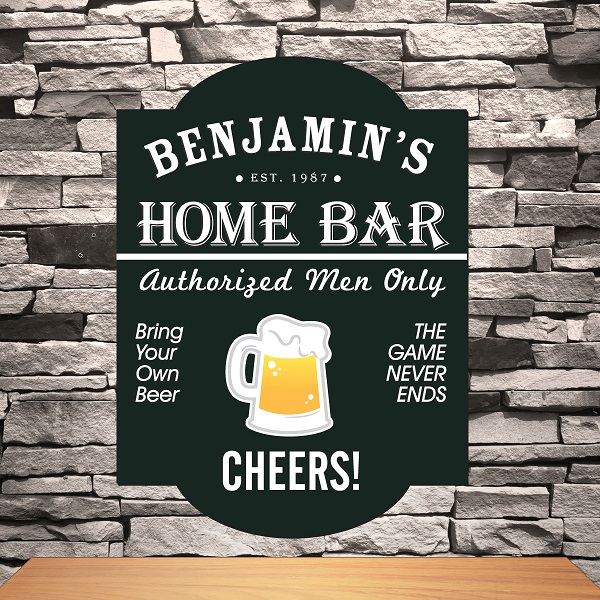 Custom Modern Wood Tavern Bar Sign