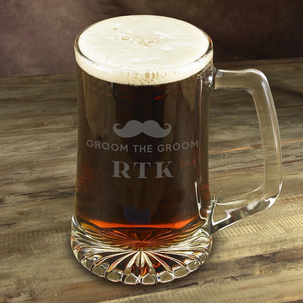 Engraved 25oz Mustache Mug For Groomsmen