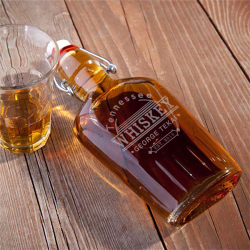Custom Vintage Glass Flask