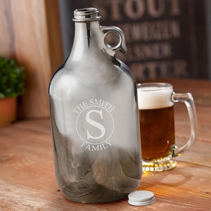 Personalized Gunmetal 64oz Beer Growler